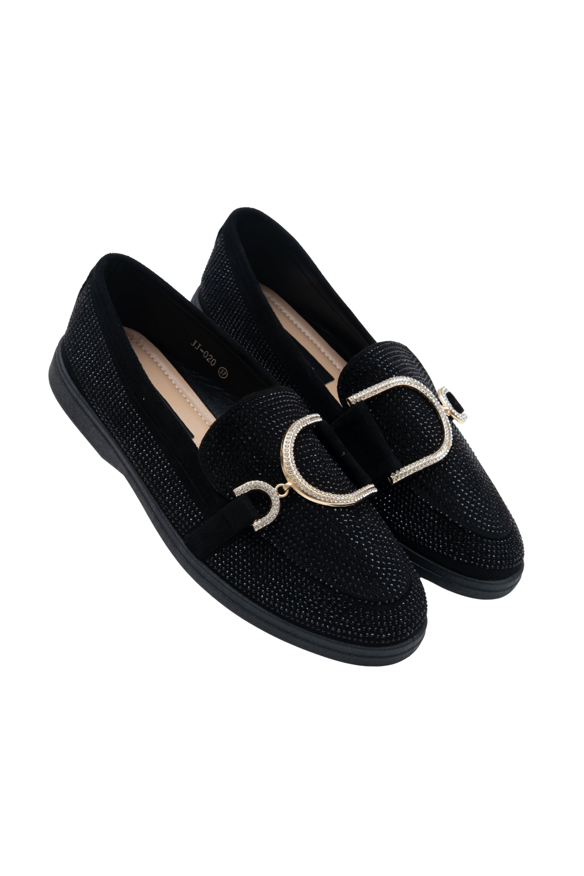 Crystal Imperial Glow Loafers Black, featuring soft comfort padded insole