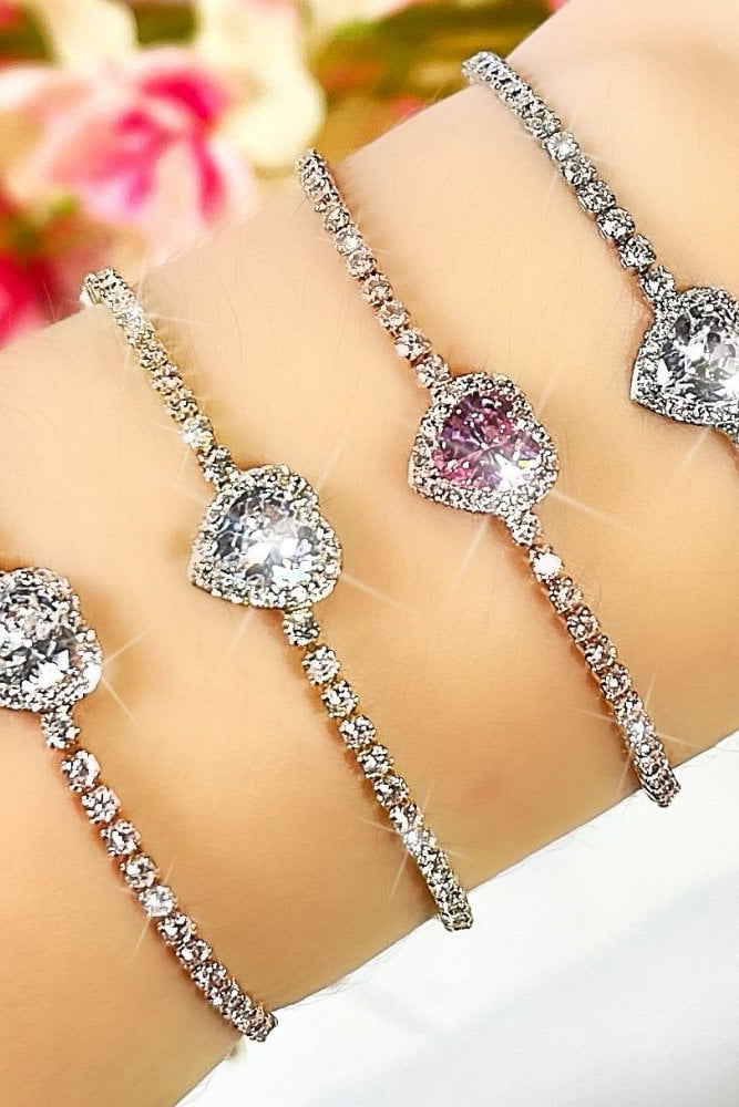 Crystal Hearts Desire Bracelet, with emphasis on heart Design
