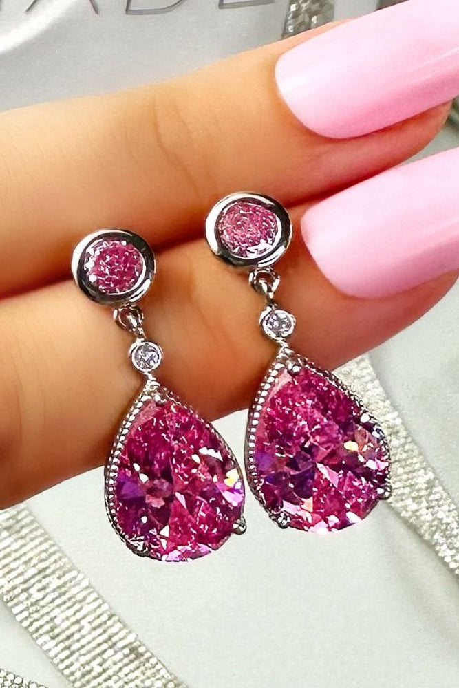 Crystal Aurora Earrings Pink