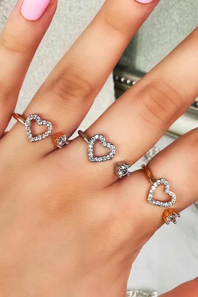Crystal Love Link Ring