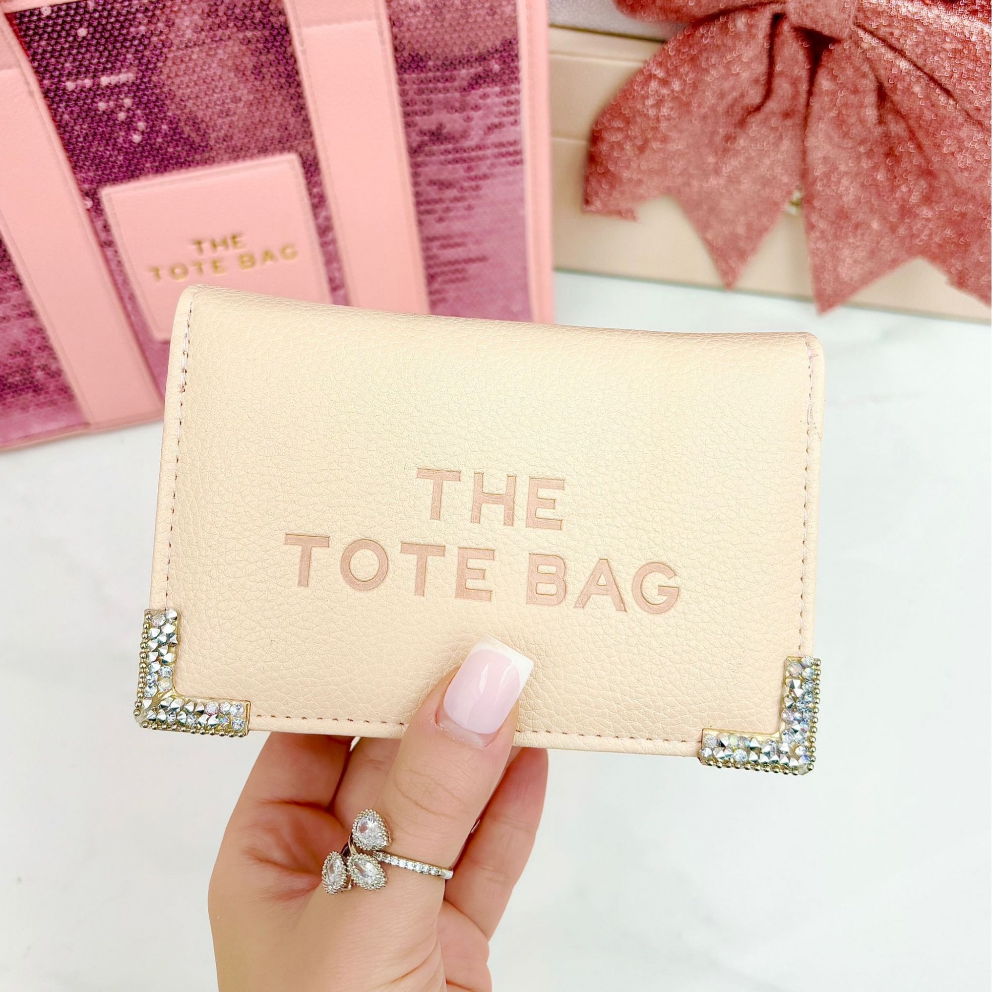 Sparkly Tote Bag Purse Pink, featuring faux Leather