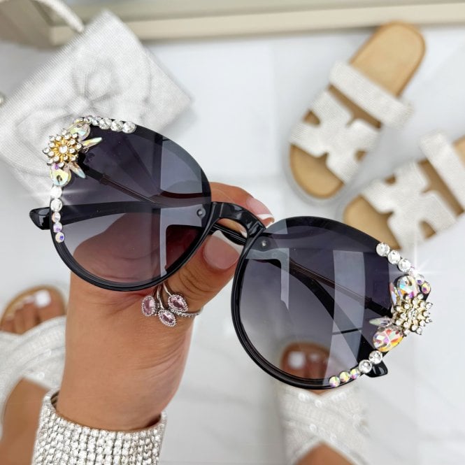 Crystal Sparkle Sunglasses Black