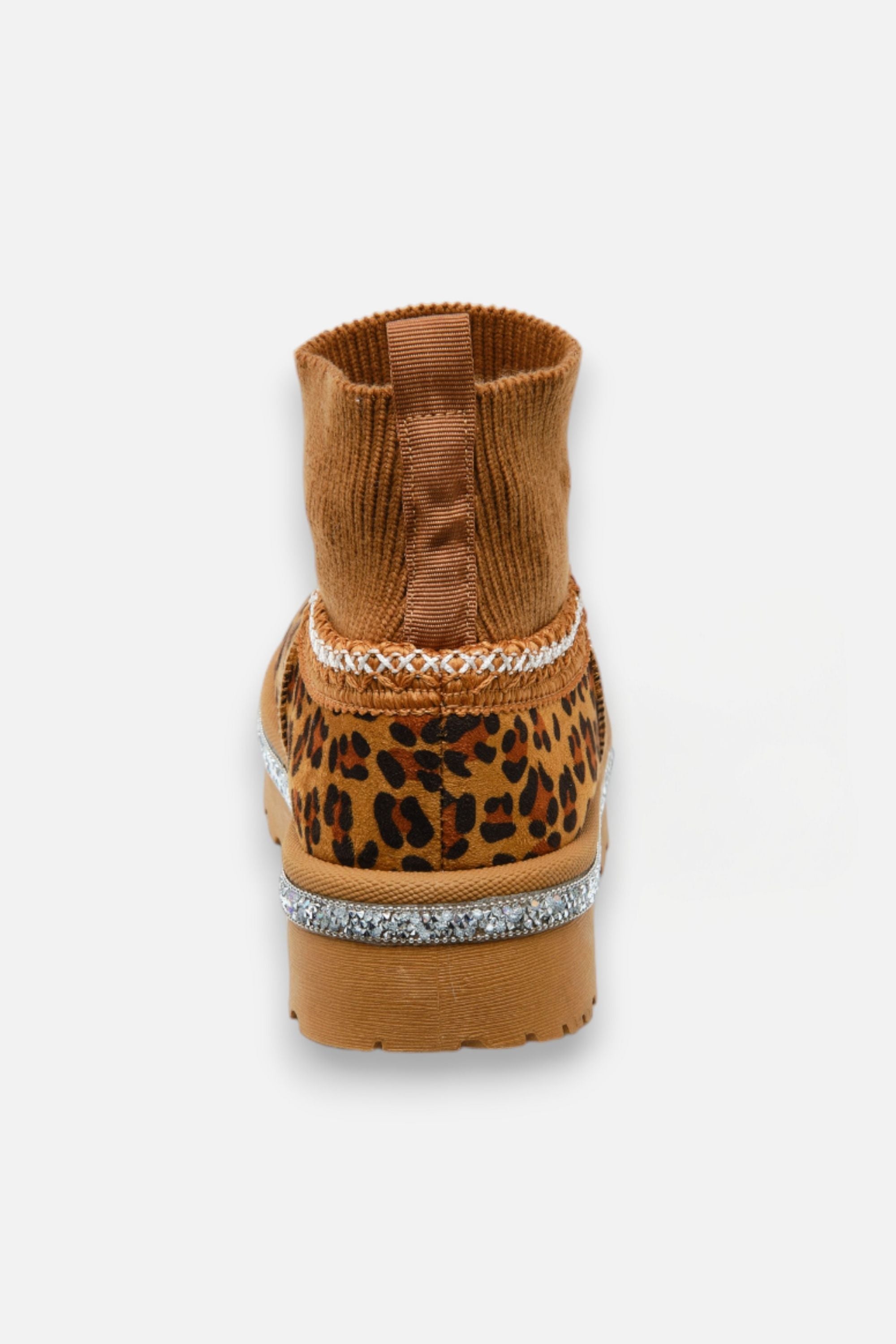 Sparkly Stretch Sock Warmer Mini Snugg Slipper Boots Leopard, featuring perfectly giftable style for her