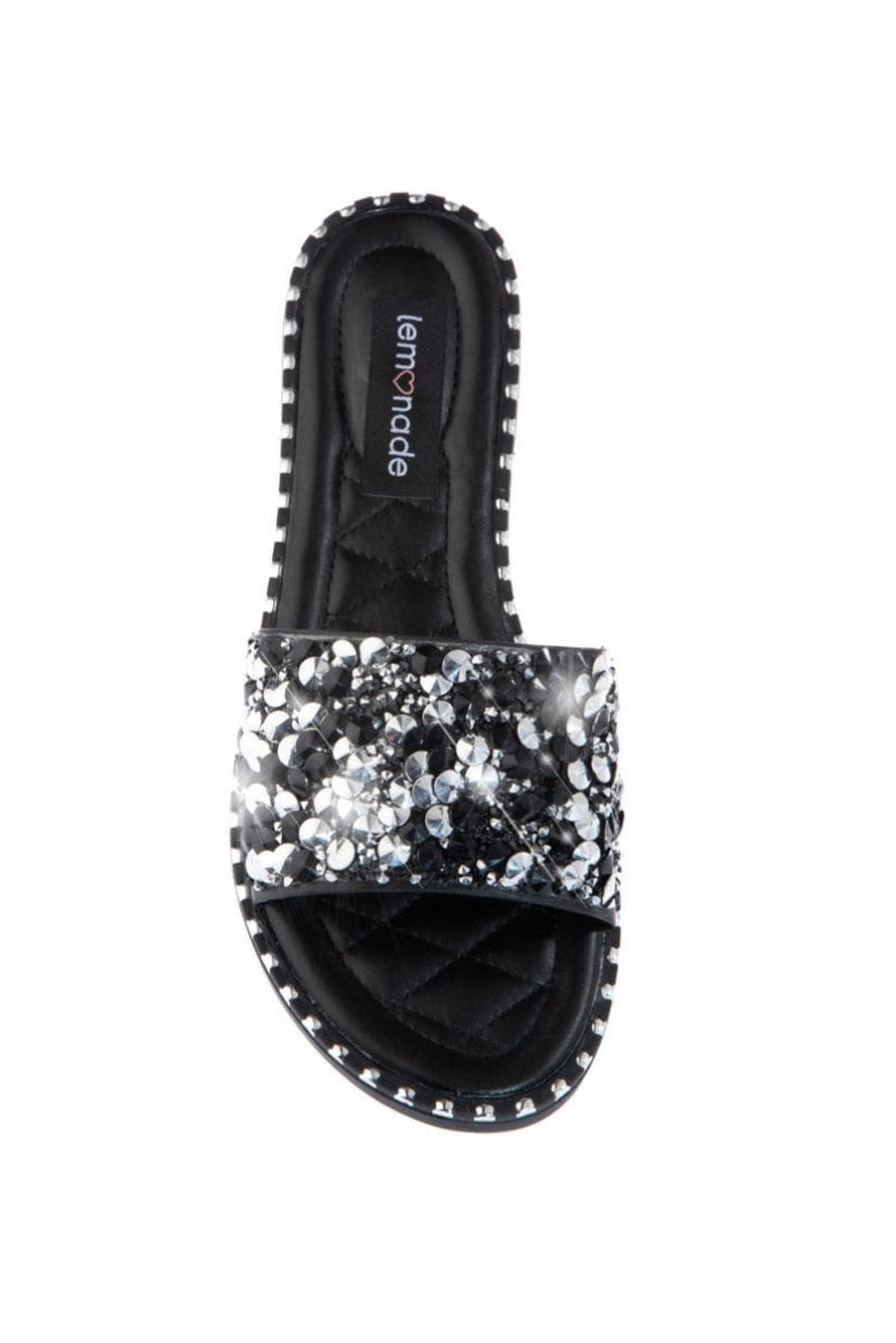 Crystal Clustered Sliders Black Diamond