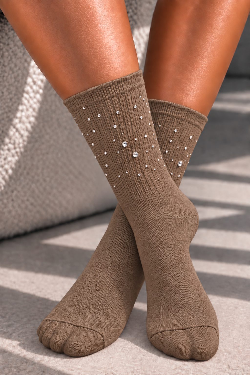 Crystal Sprinkle Socks Mocha