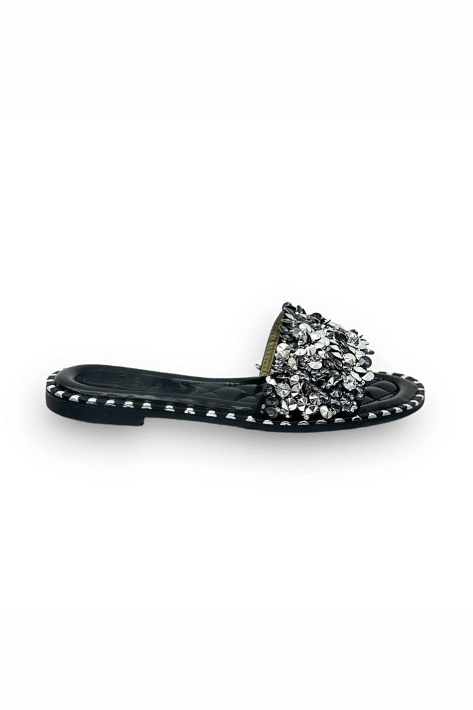 Crystal Clustered Sliders Black Diamond