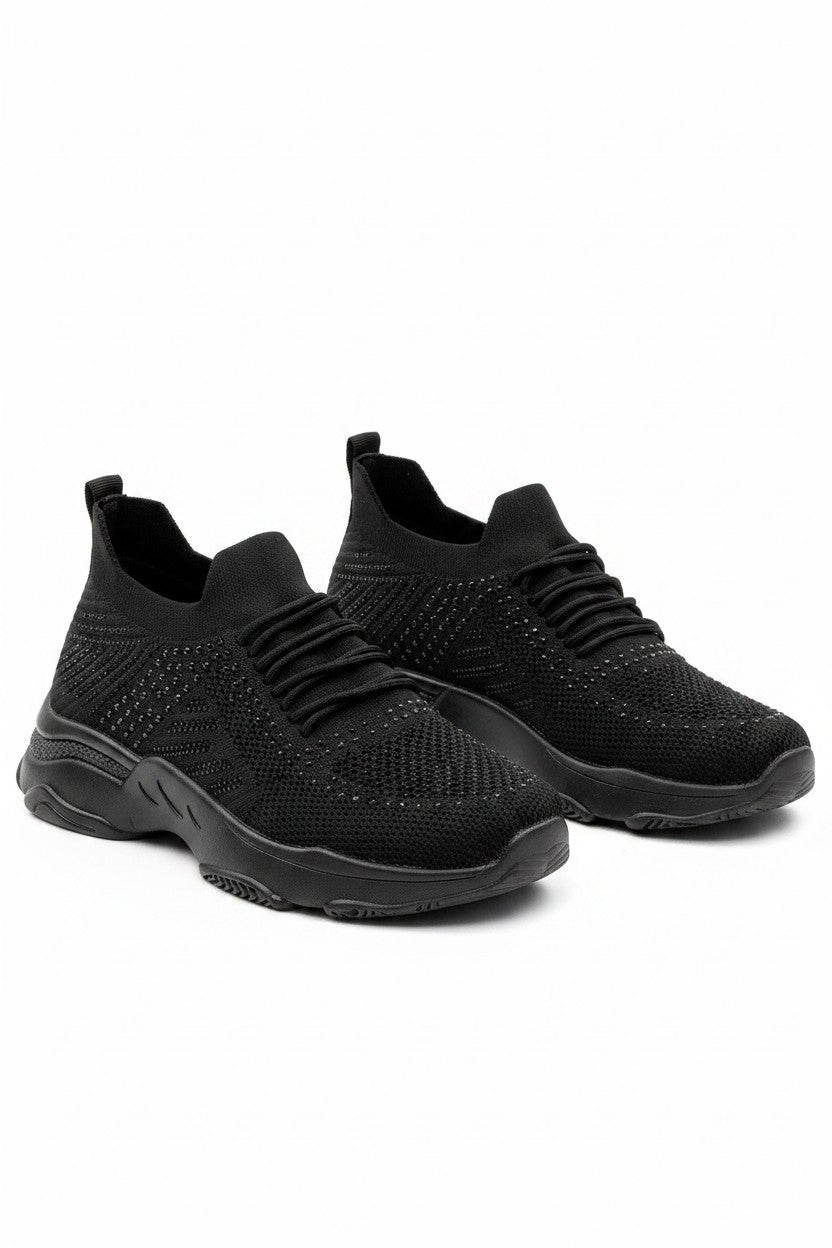 Crystal Comfort Flexi Trainers Black