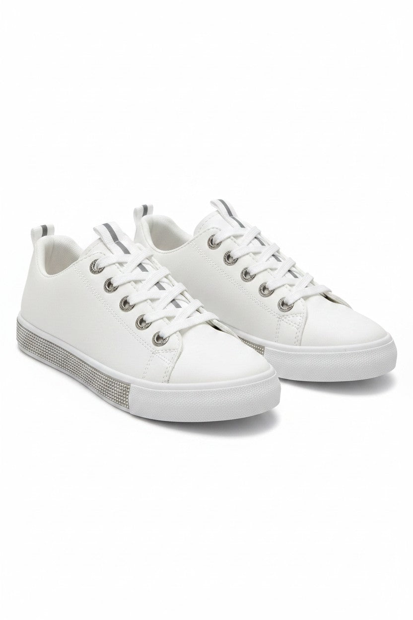 Crystal Deluxe Trim Trainers Silver