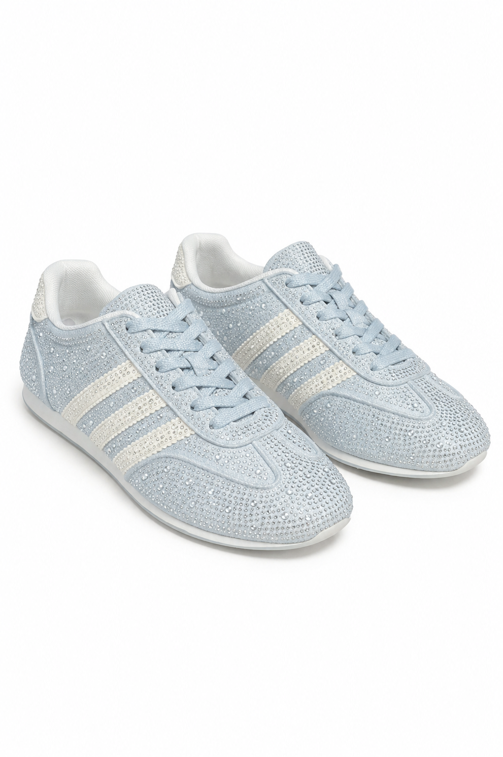 Crystal Dewdrop Lace-Up Trainers Blue