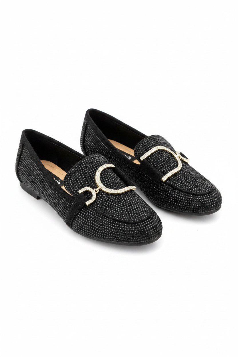 Crystal Imperial Glow Loafers Black