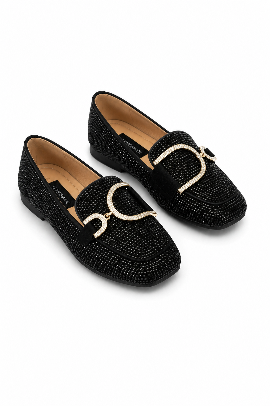 Crystal Imperial Suede Loafers Black