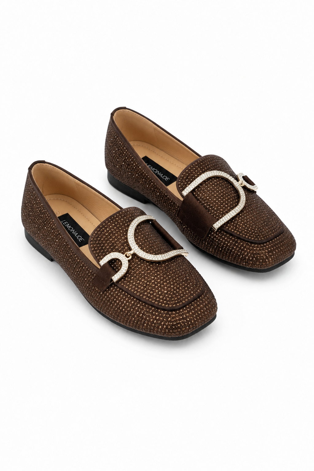 Crystal Imperial Suede Loafers Brown