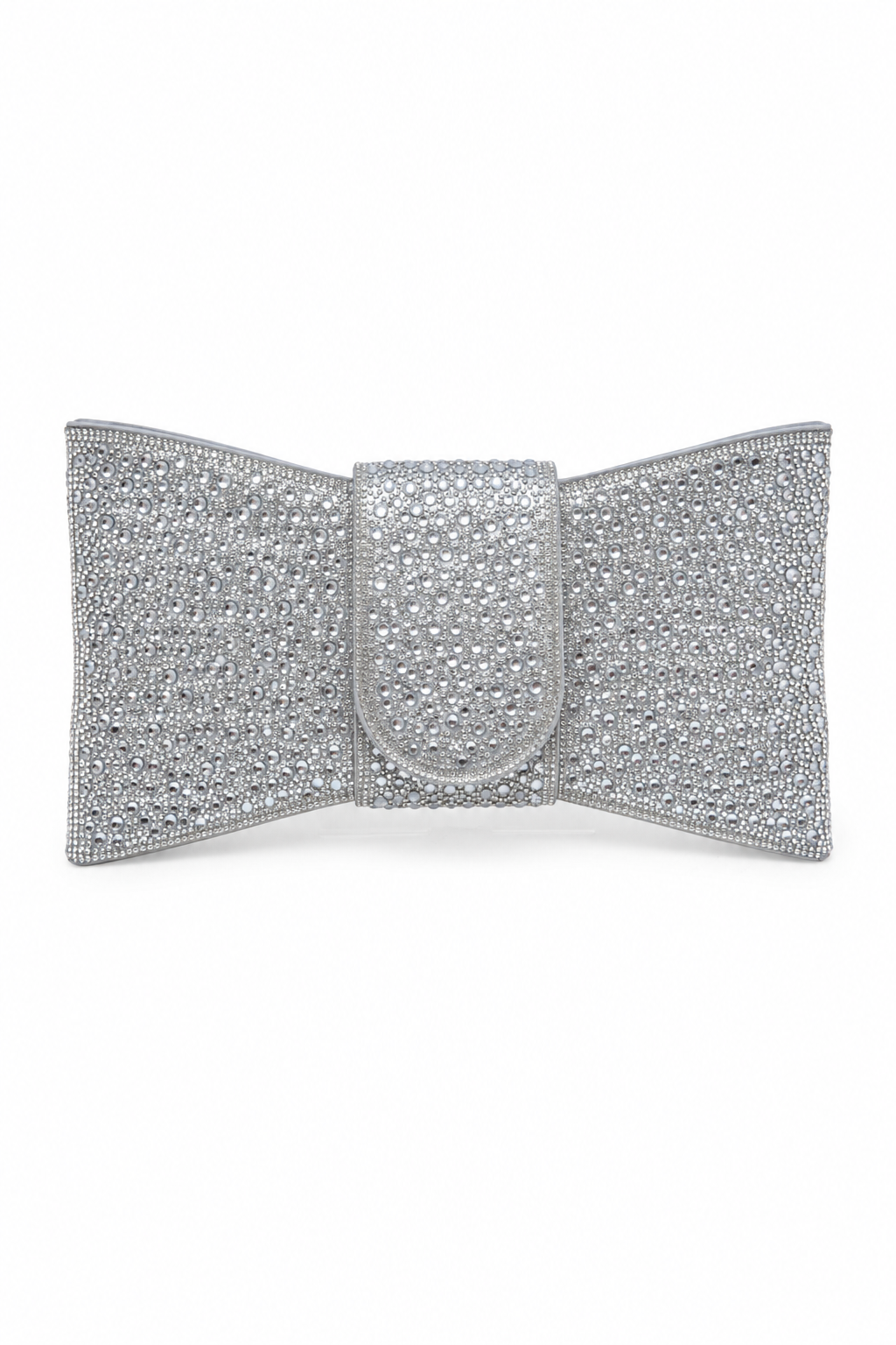 Crystal Luxe Bow Clutch Bag Silver