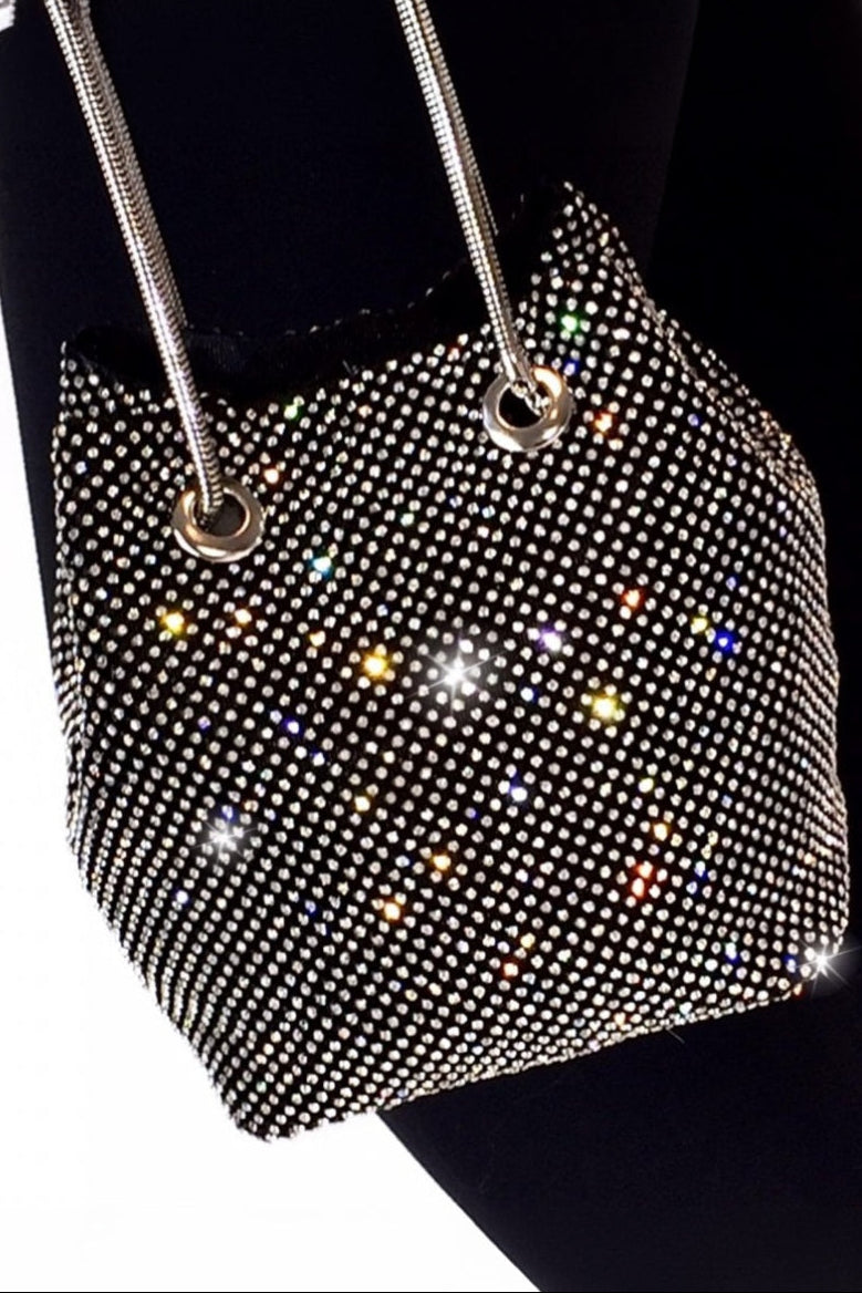 Crystal Mini Slouch Bag Black