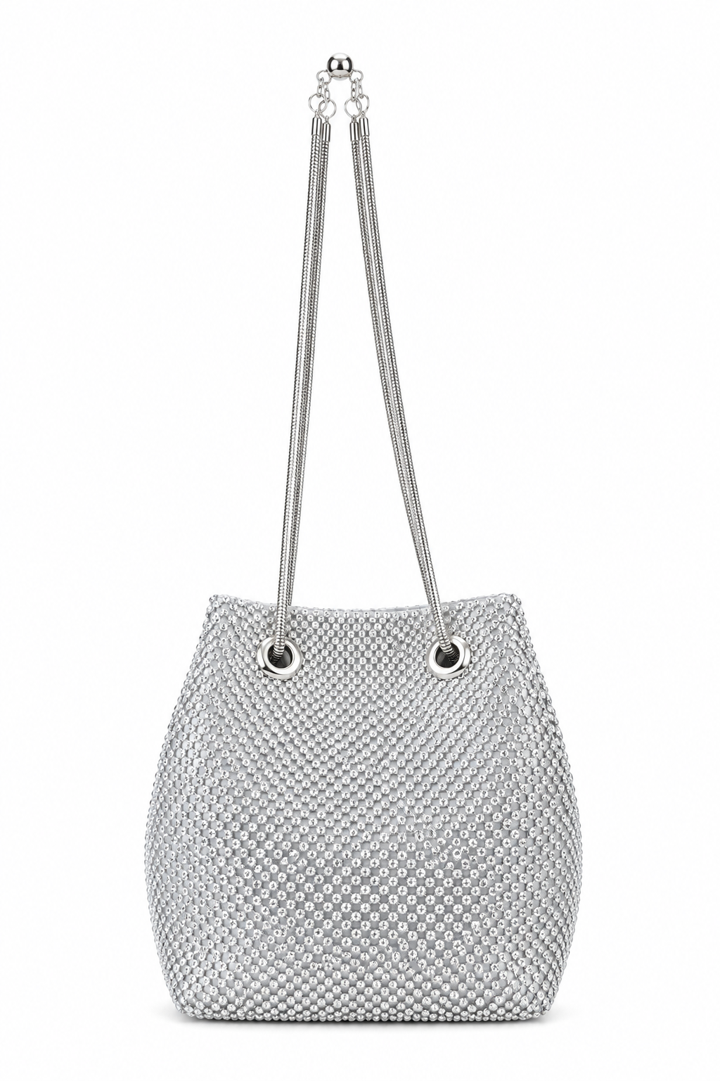 Crystal Mini Slouch Bag Silver