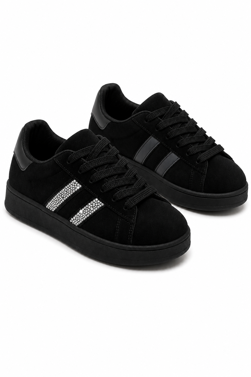 Crystal Stripe Trainers Exclusive Edition All Black