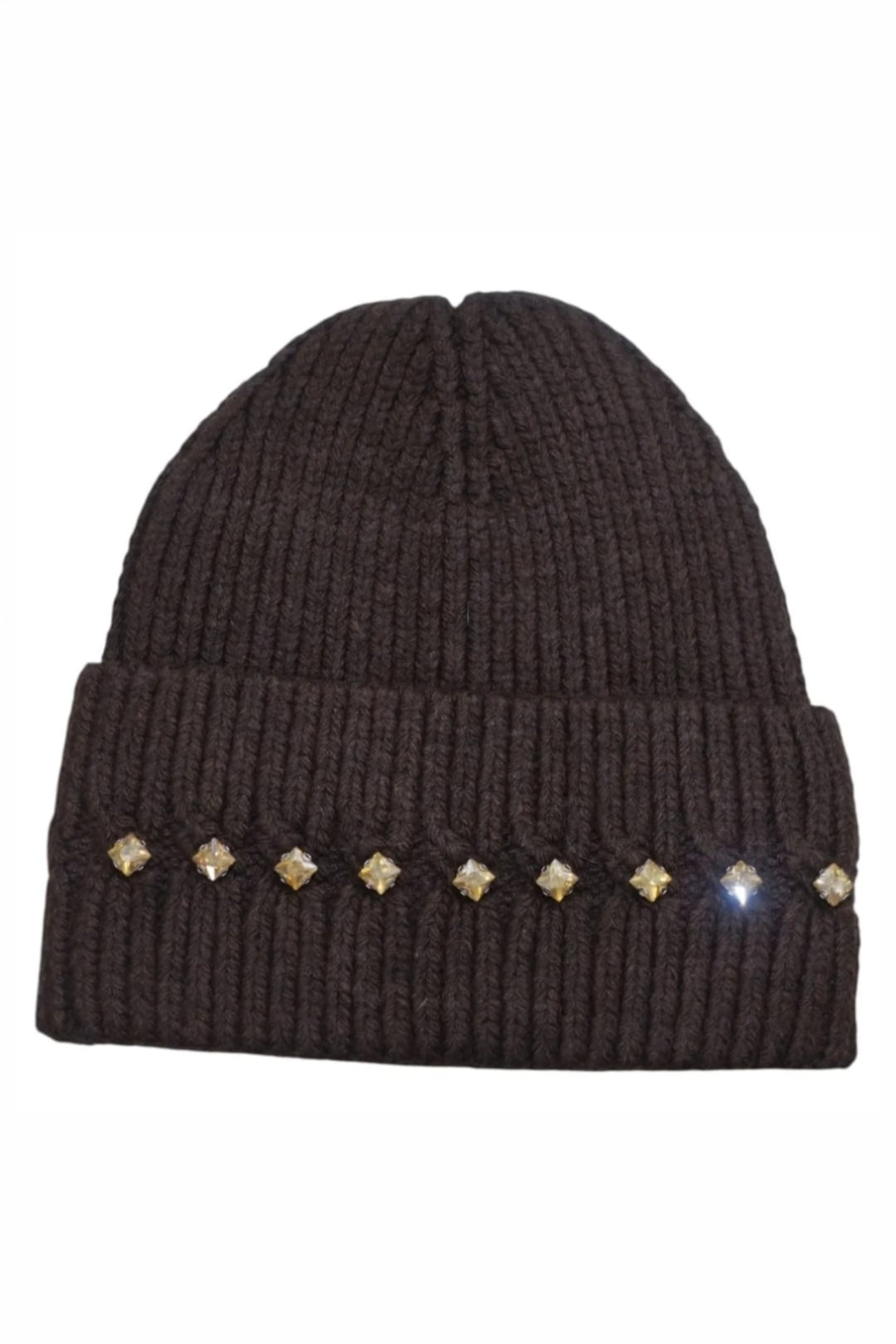 Marnie Wool Blend Sparkly Beanie & Gloves Set Dark Brown