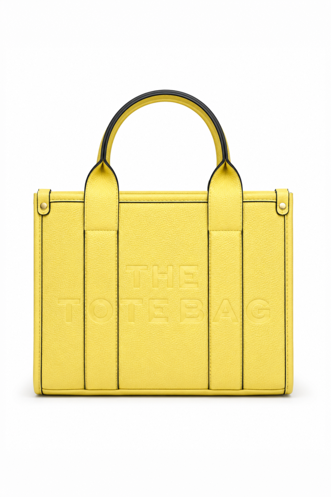 Faux Leather Medium Tote Bag Yellow