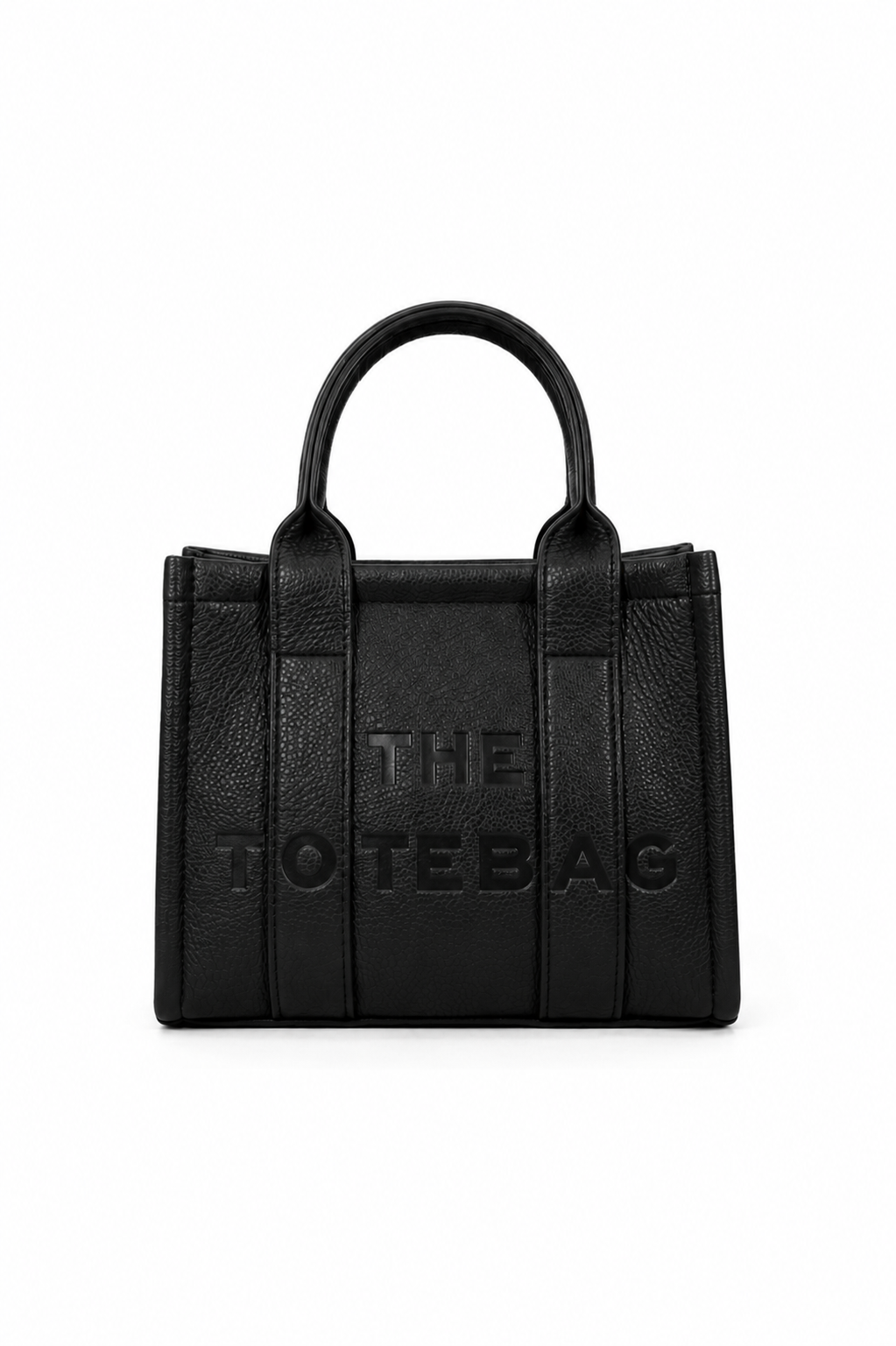 Faux Leather Mini Tote Bag Black