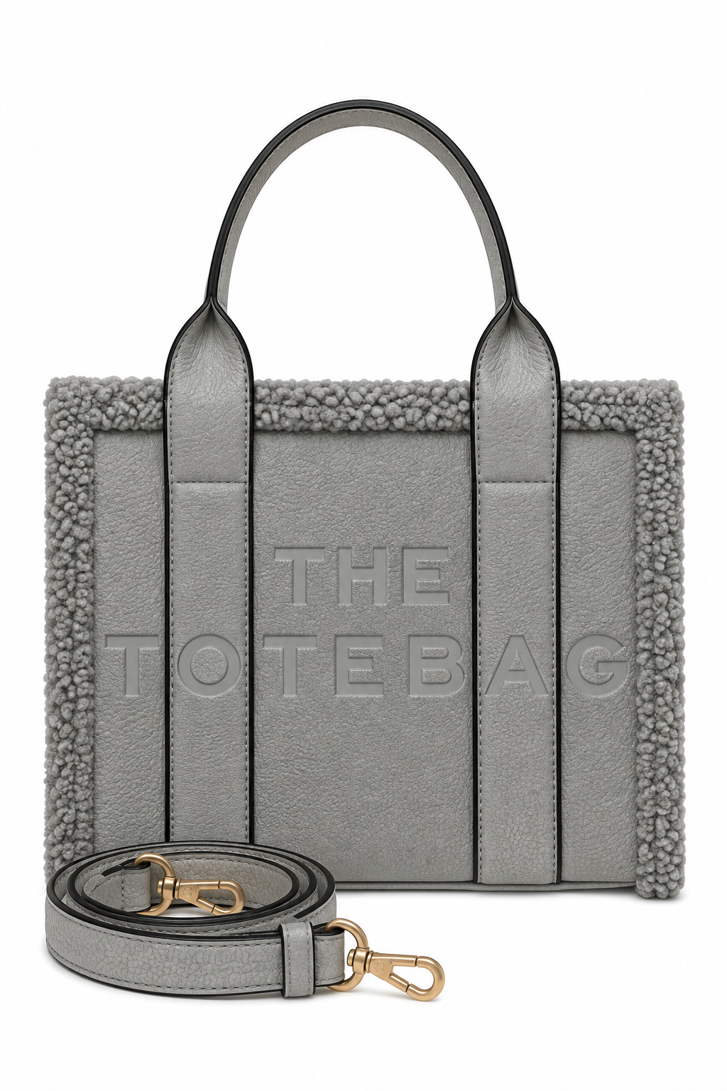 Winter Crush Medium Sherpa Handbag Grey
