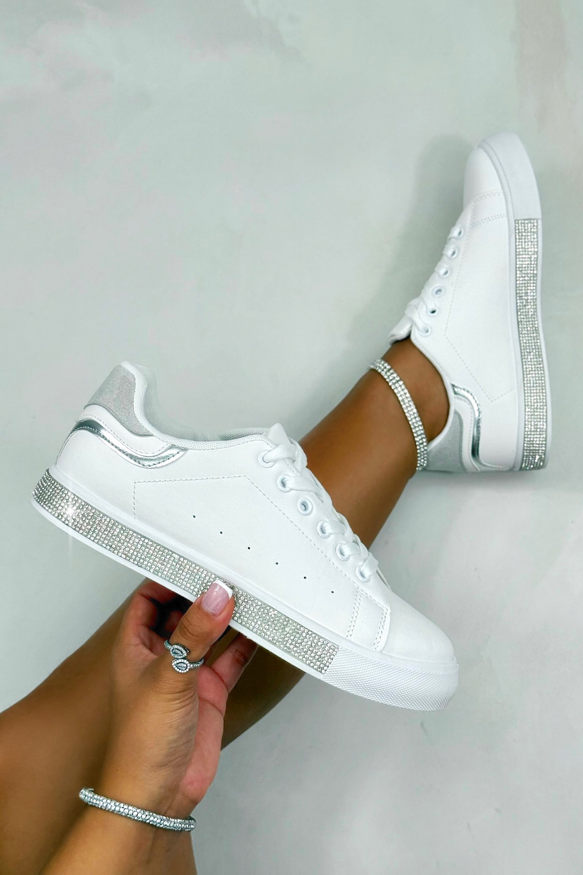 Crystal Deluxe Trim Trainers Special Edition Silver