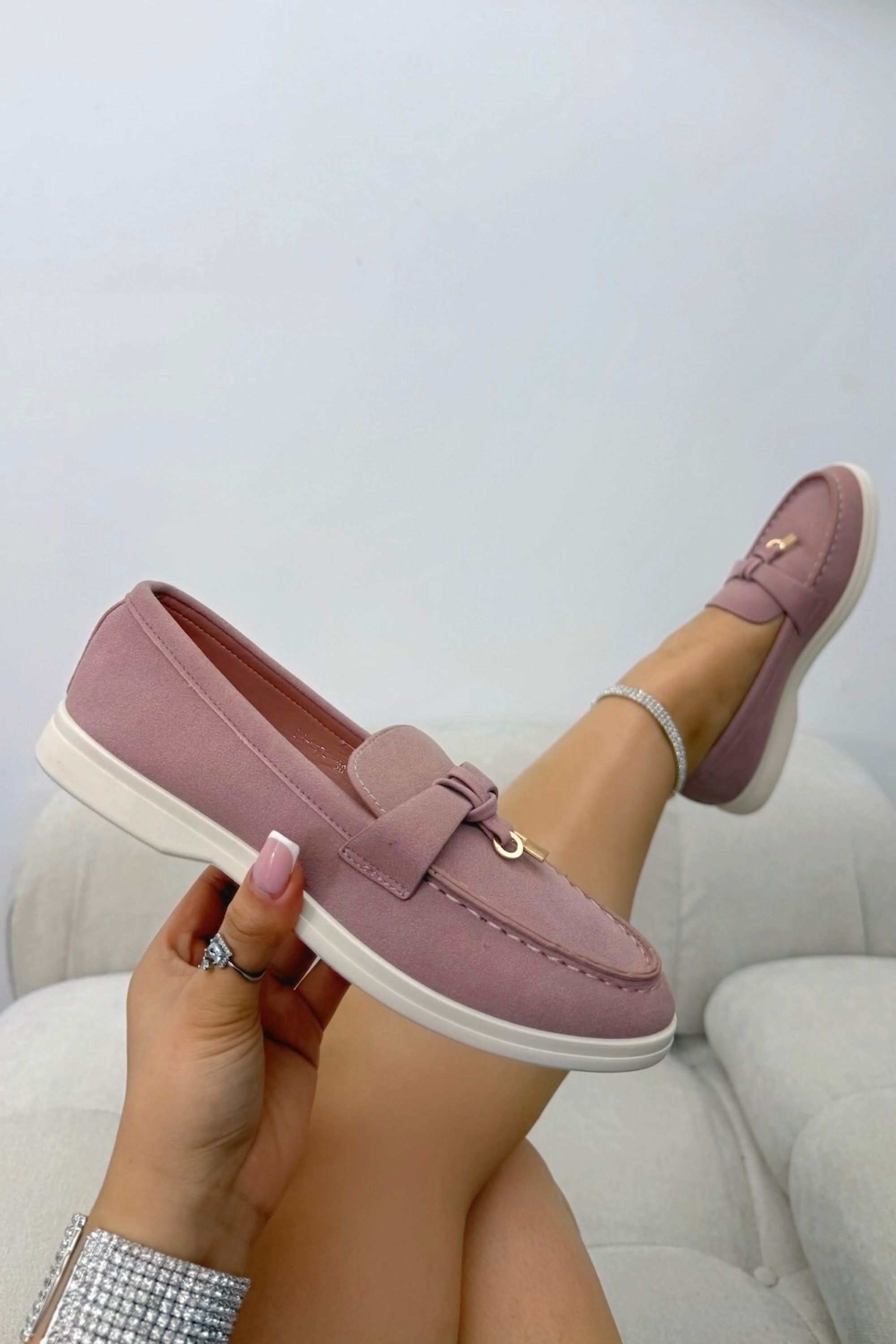 Velvet Crush Refined Ease Slip-On Loafers Pink with classic slip-on loafer silhouette