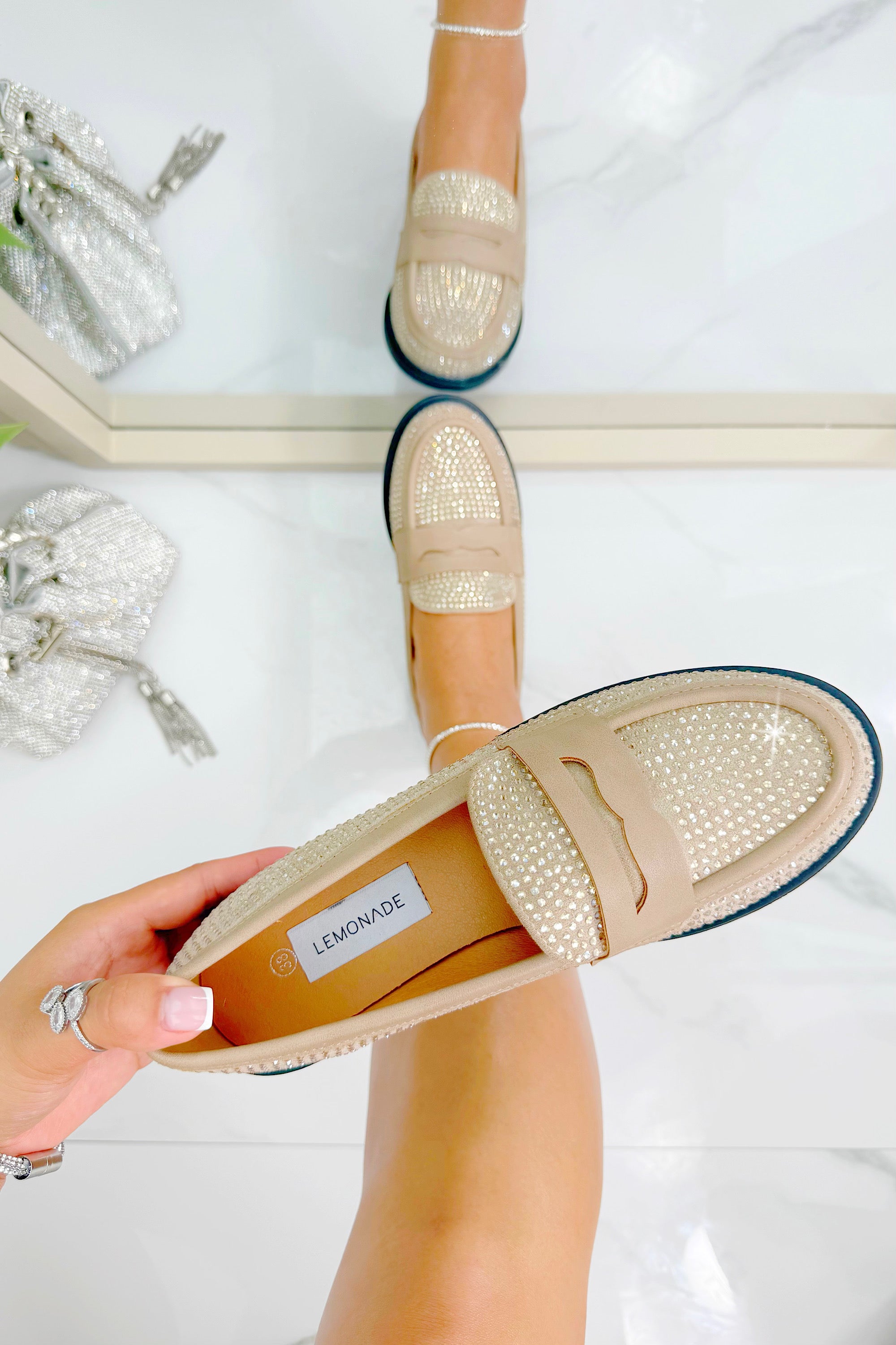 Crystal Royale Loafers Beige