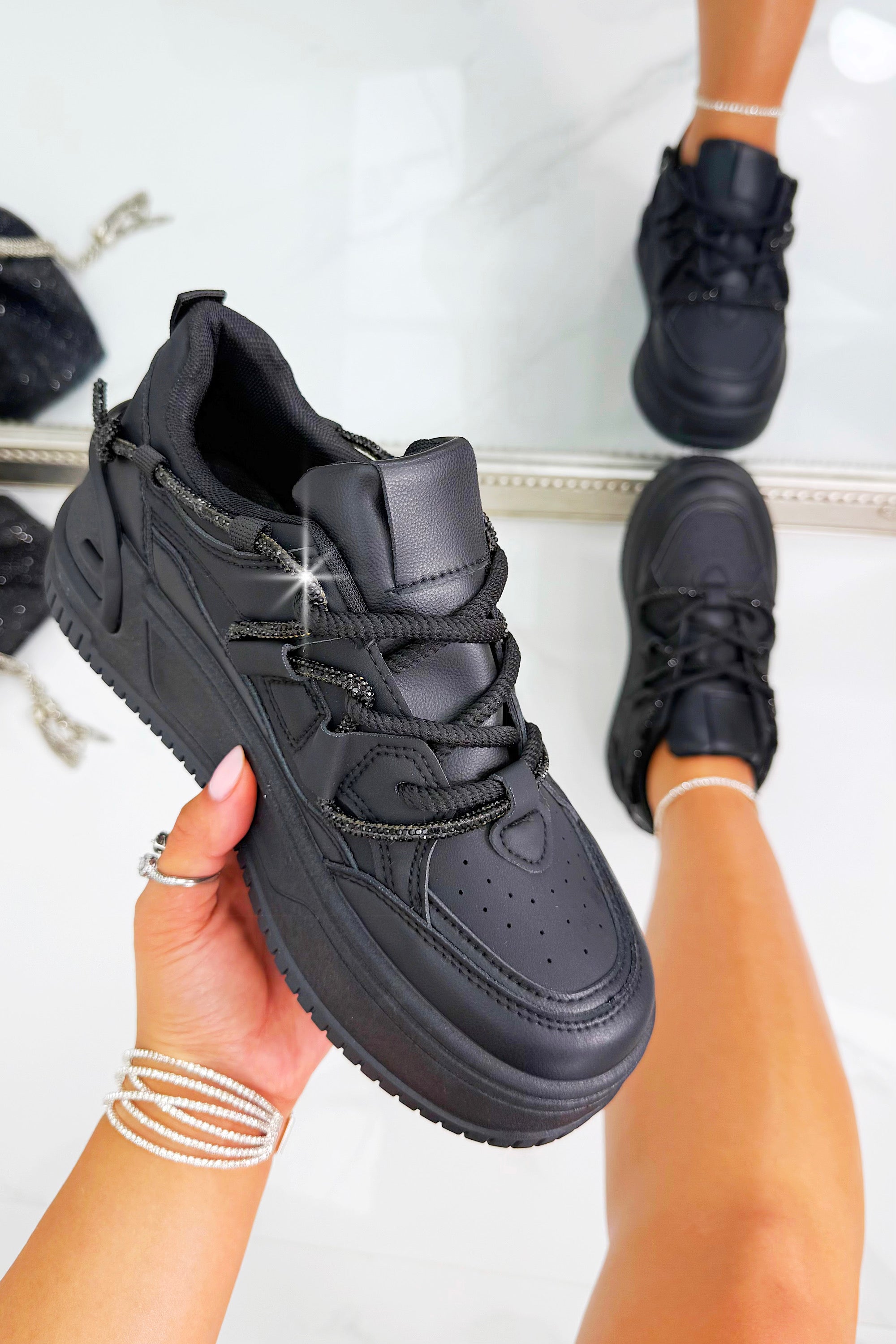 Crystal Spark Trainers Black