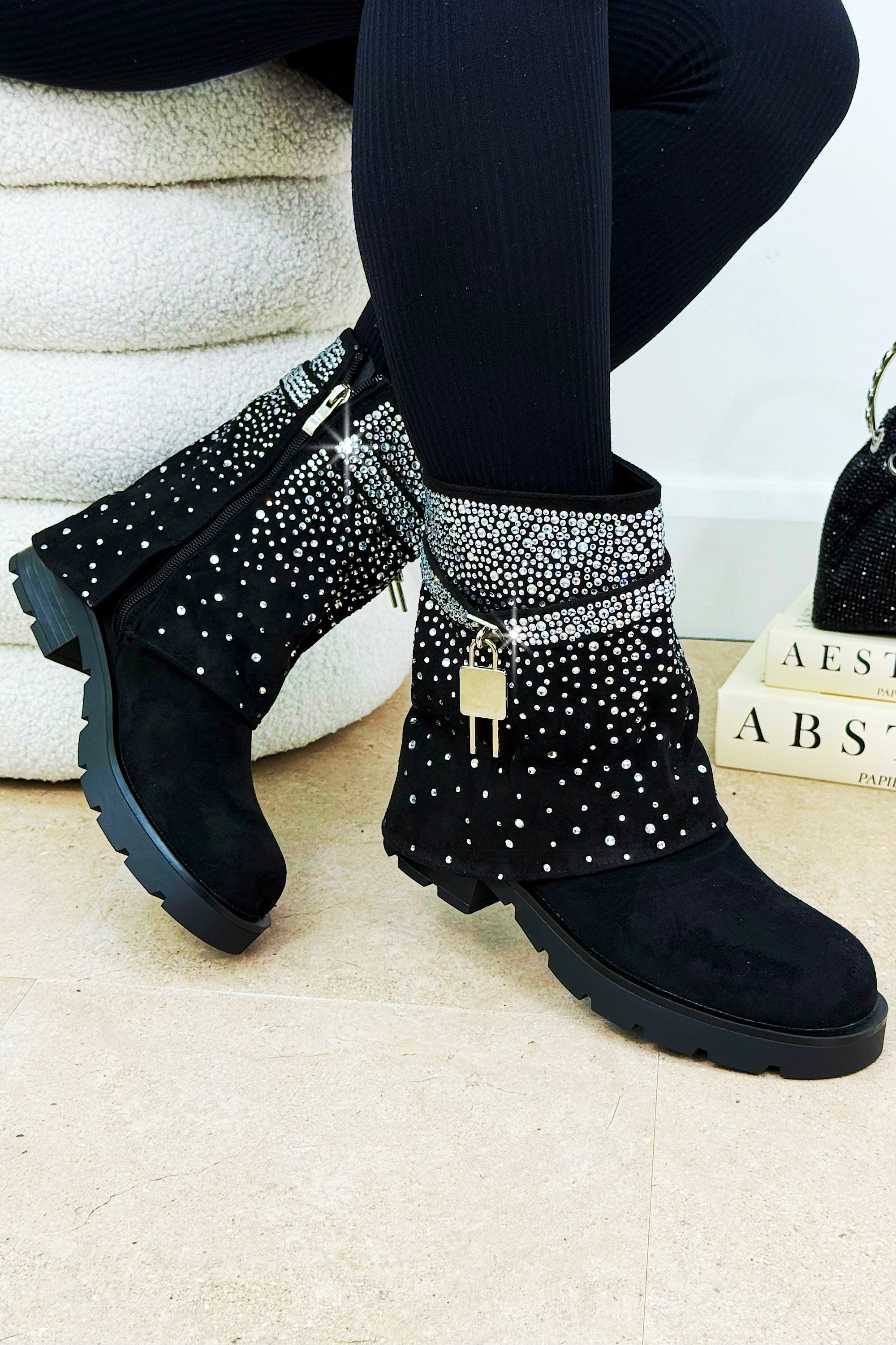 Crystal Starlight Stride Boots Black