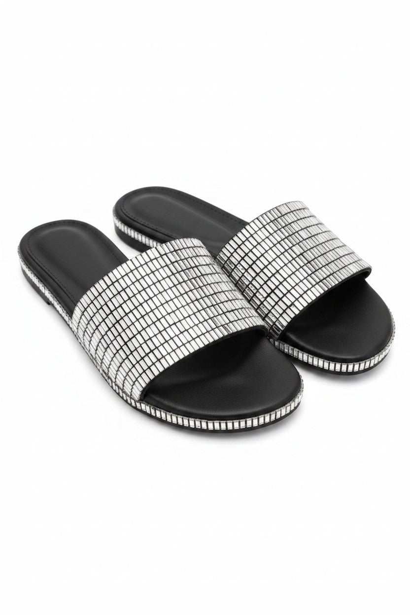 Sparkly Disco Ball Sliders Black