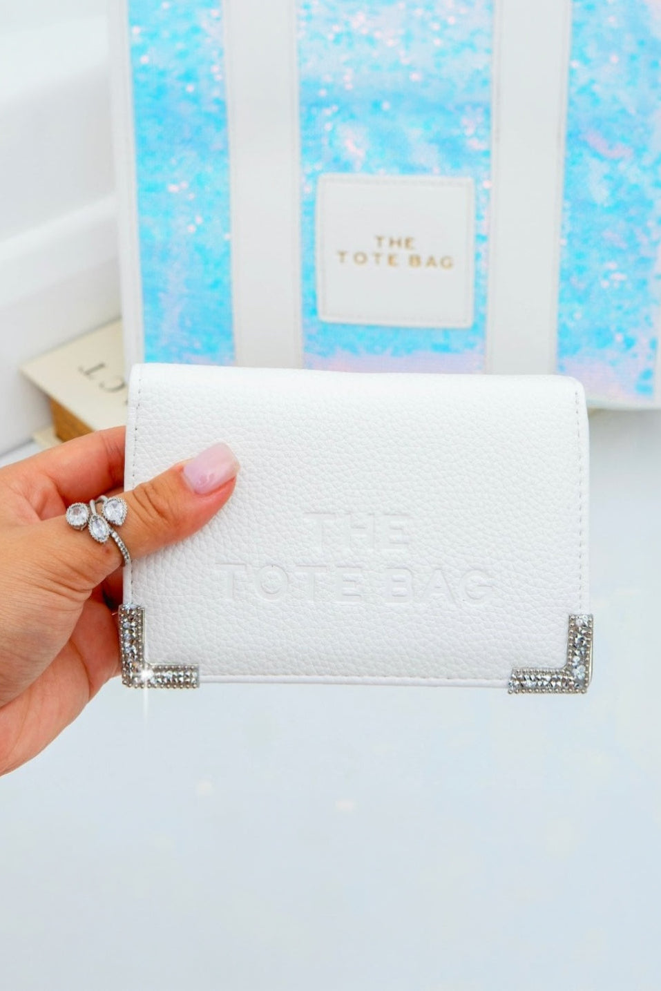 Sparkly Tote Bag Purse White
