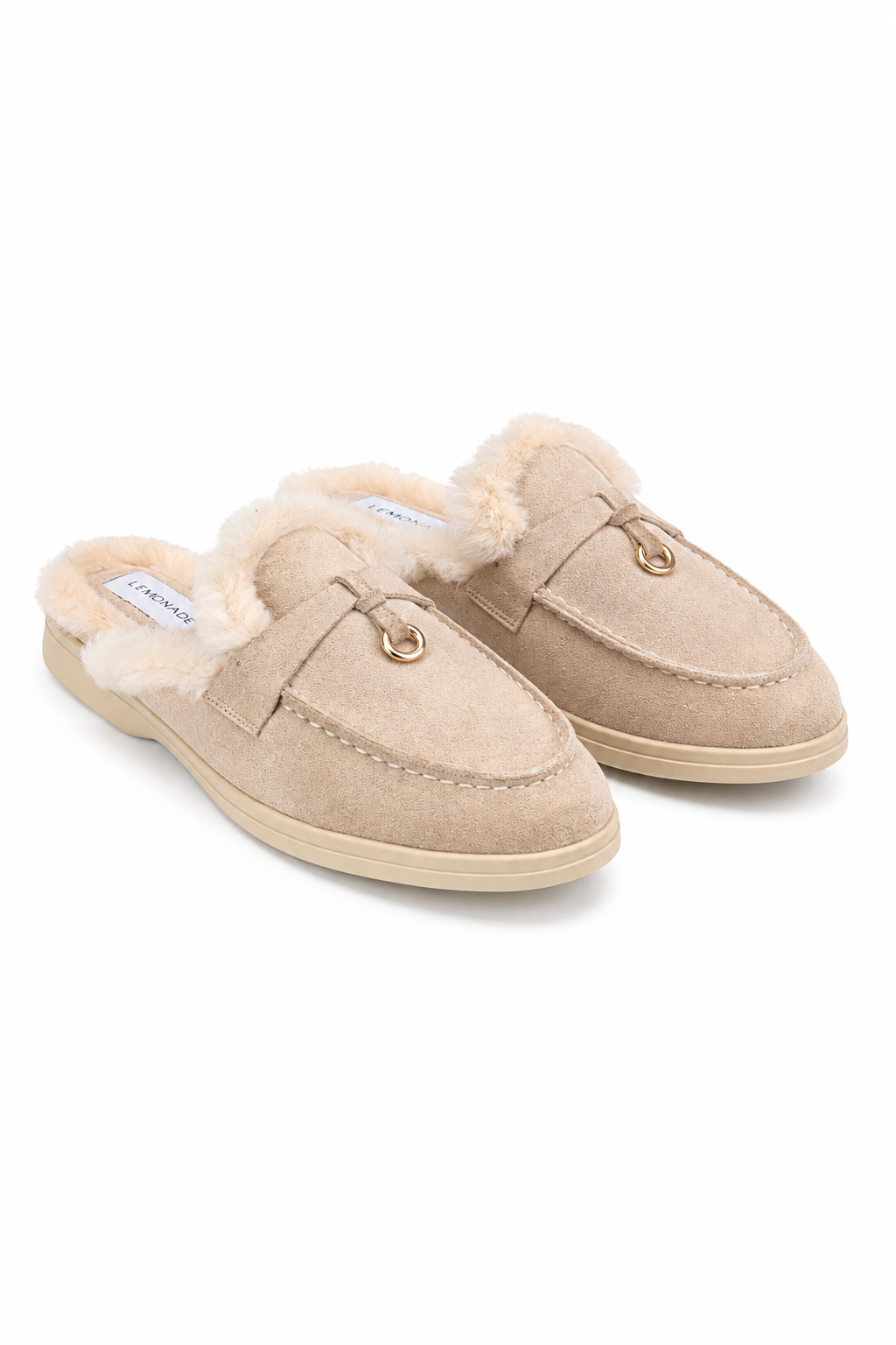 Velvet Crush Slip On Clog Mules Nude