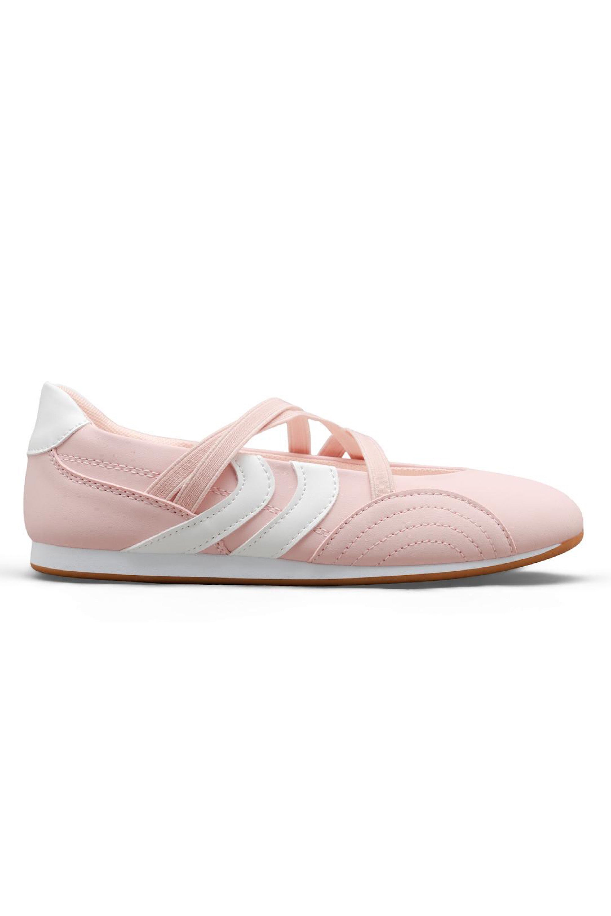 Comfort Mary Jane Asymmetric Strap Trainers Pink