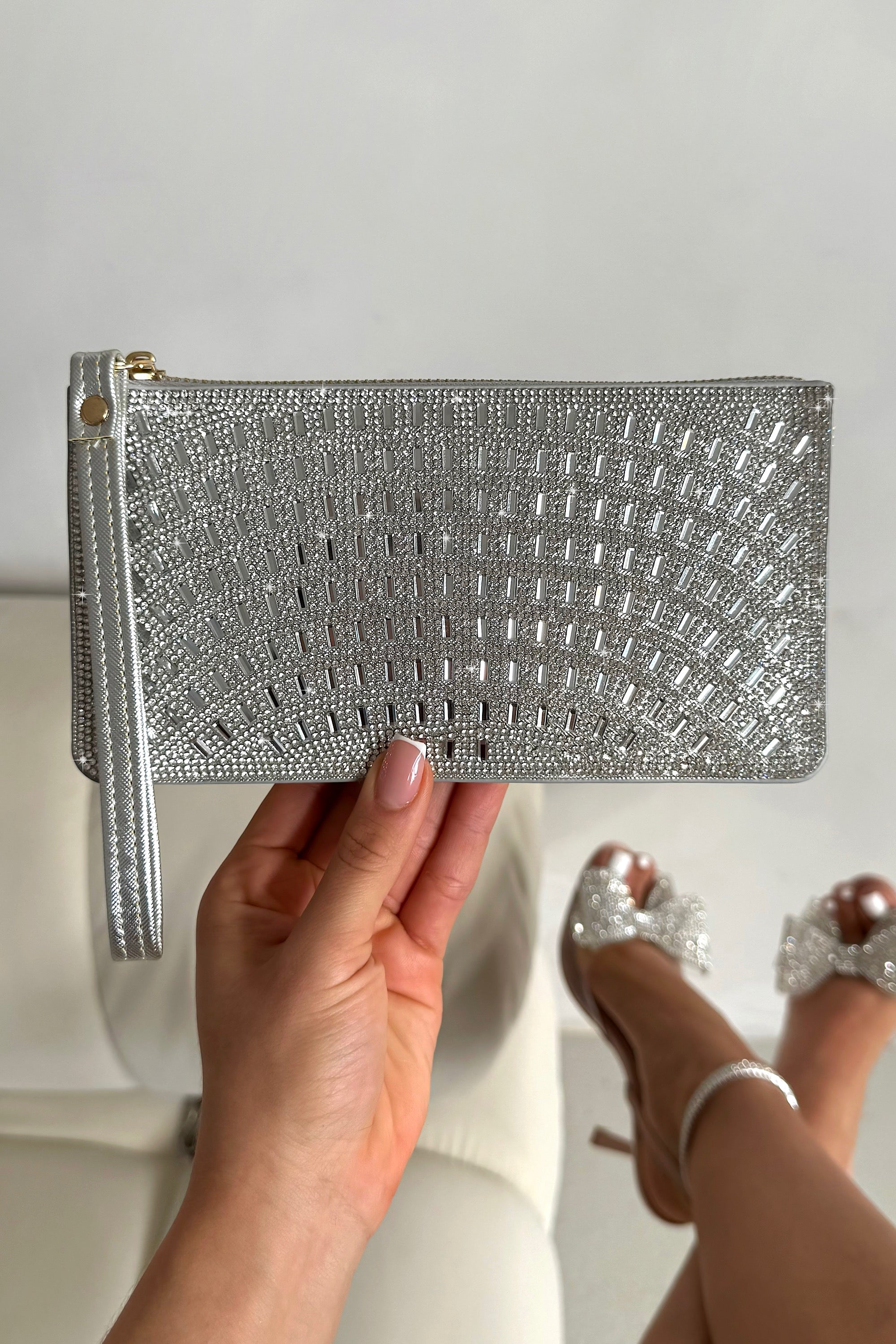 Crystal Disco Ball Clutch Purse Silver featuring crystal Embellished Purse Clutch
