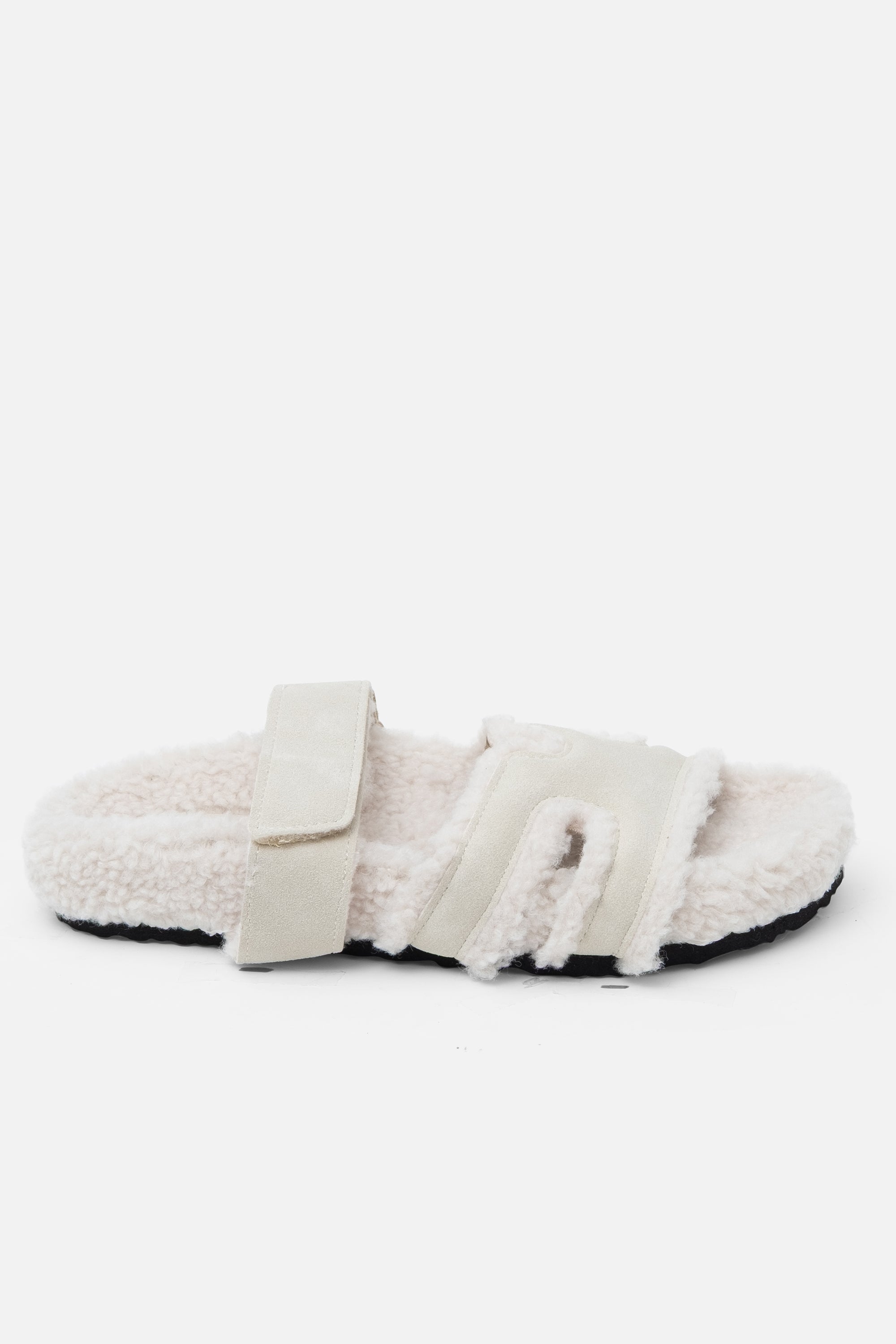 Snuggle Chic Slipper Sliders Nude, featuring faux shearling lining & suede-effect upper