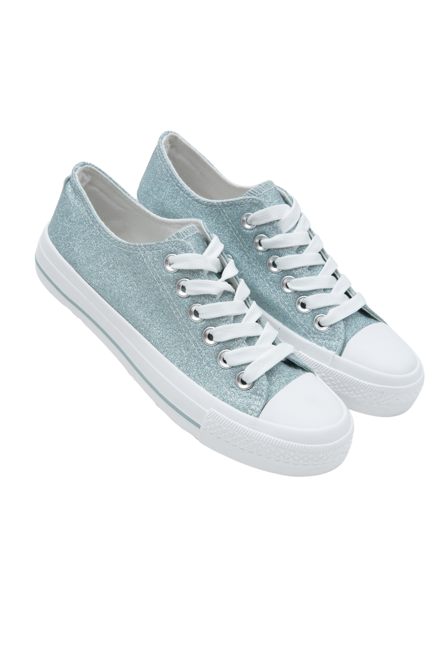 Sparkly Glitter Canvas Trainers Blue, capturing glittery canvas upper