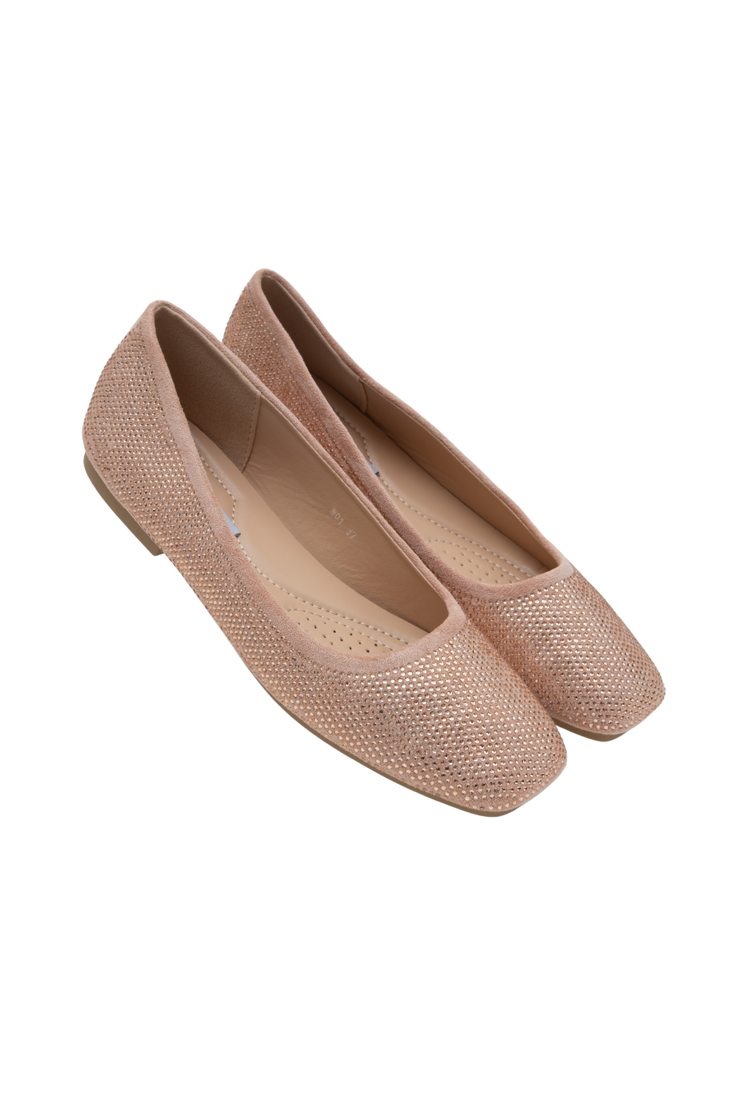Crystal Twinkle Dolly Shoes Pink, capturing easy slip-on design