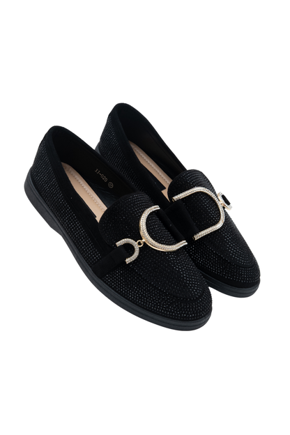 Crystal Imperial Glow Loafers Black, featuring soft comfort padded insole