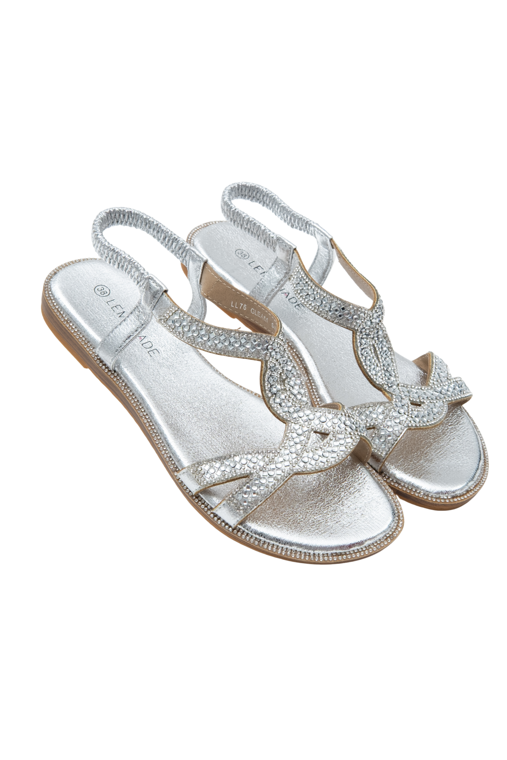 Crystal Gleam Sandals Silver, featuring lining: PVC