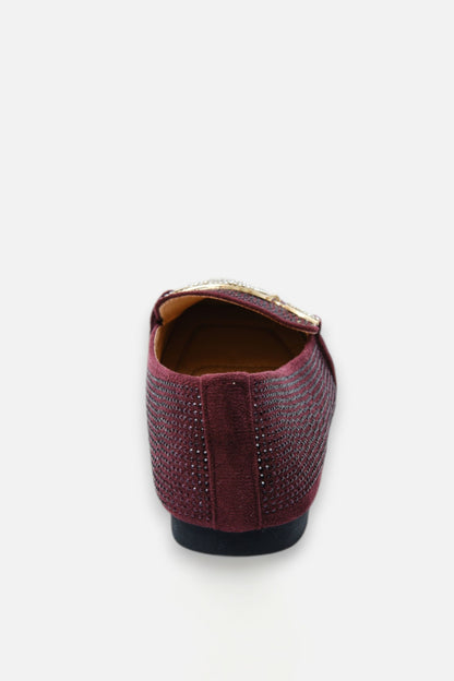 Crystal Imperial Suede Loafers Limited Edition Burgundy, featuring rounded Toe