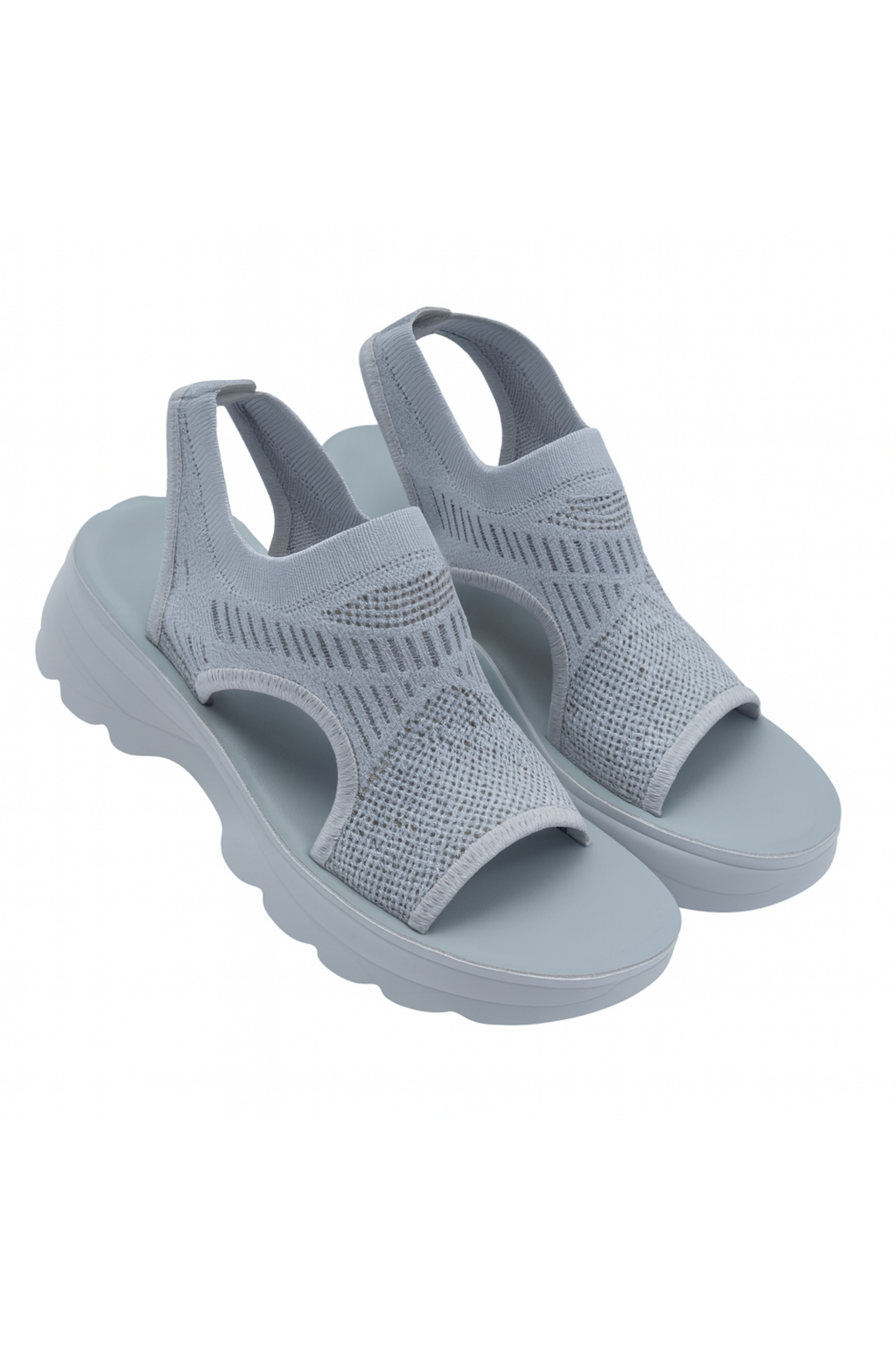 Sparkly Stretch Sock Sandals Grey, featuring chunky platform sole