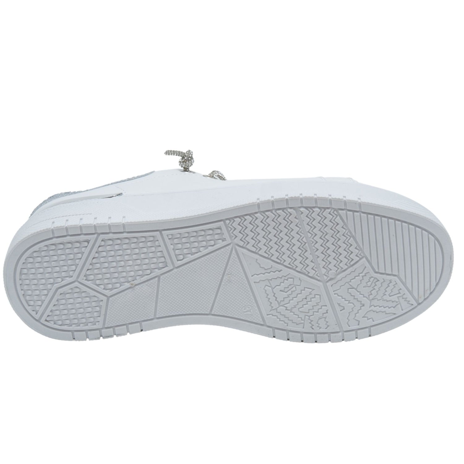 Sparkly Glitter Brilliance Trainers Silver, featuring upper: PVC