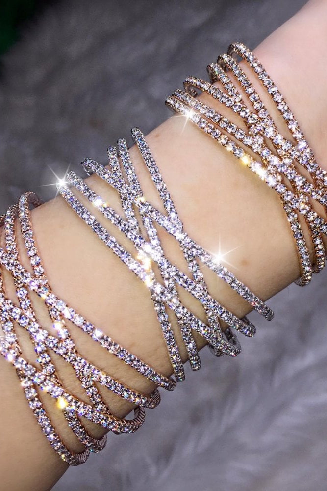 Kriss Kross Crystal Open Bangles, with emphasis on kriss Kross Design