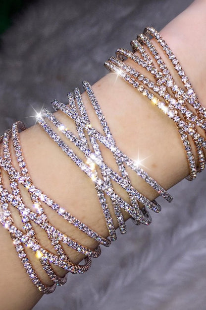 Kriss Kross Crystal Open Bangles, with emphasis on kriss Kross Design