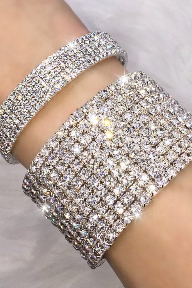 Krystal Dazzling Bracelet / Cuff Set finished with wide Bracelet