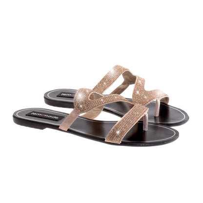 Crystal Swirl Sliders Rose Gold, featuring upper: Textile