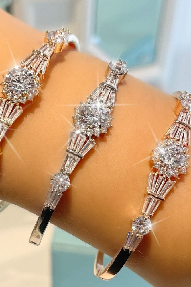 Crystal Bloom Bangle Bracelet finished with crystal Embellished