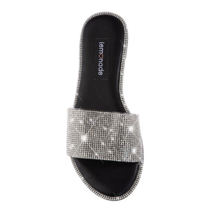 Crystal Cinderella Sliders Black, featuring upper: PVC
