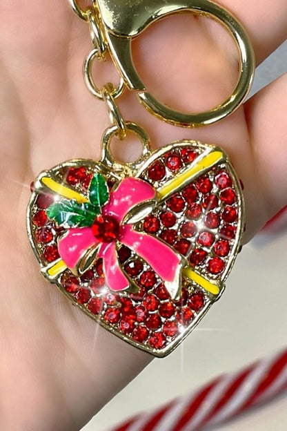Crystal "I Give You My Heart" Keyring designed with crystal Embellished