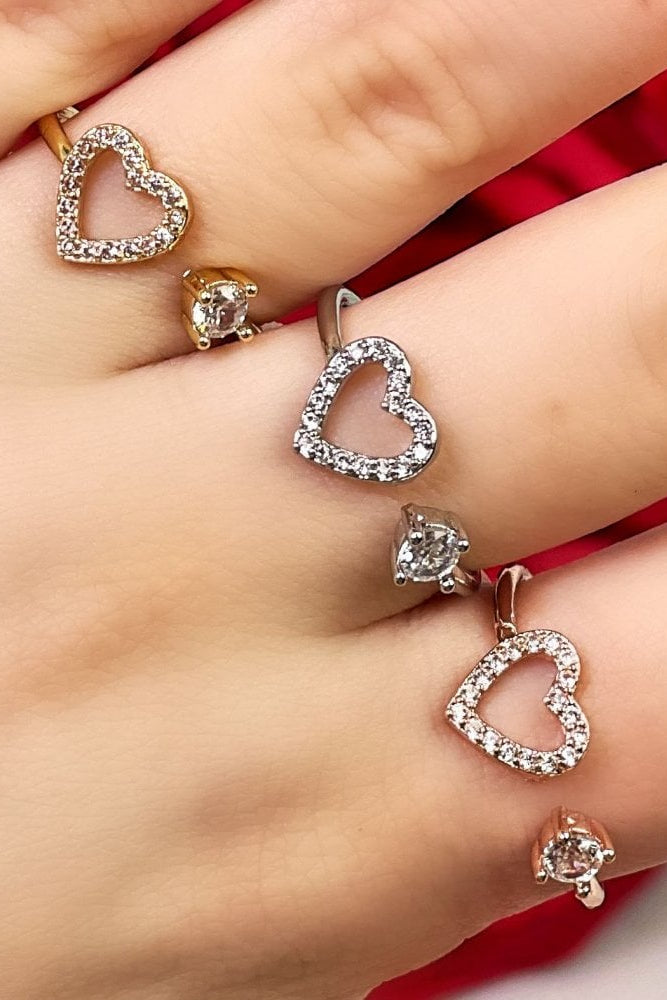 Crystal Love Link Ring, shown from another angle